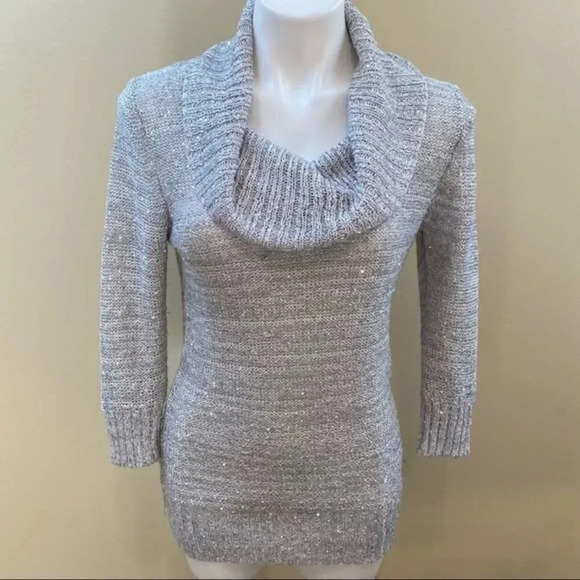 BCX knitted metallic women sweater - Picture 1 of 8